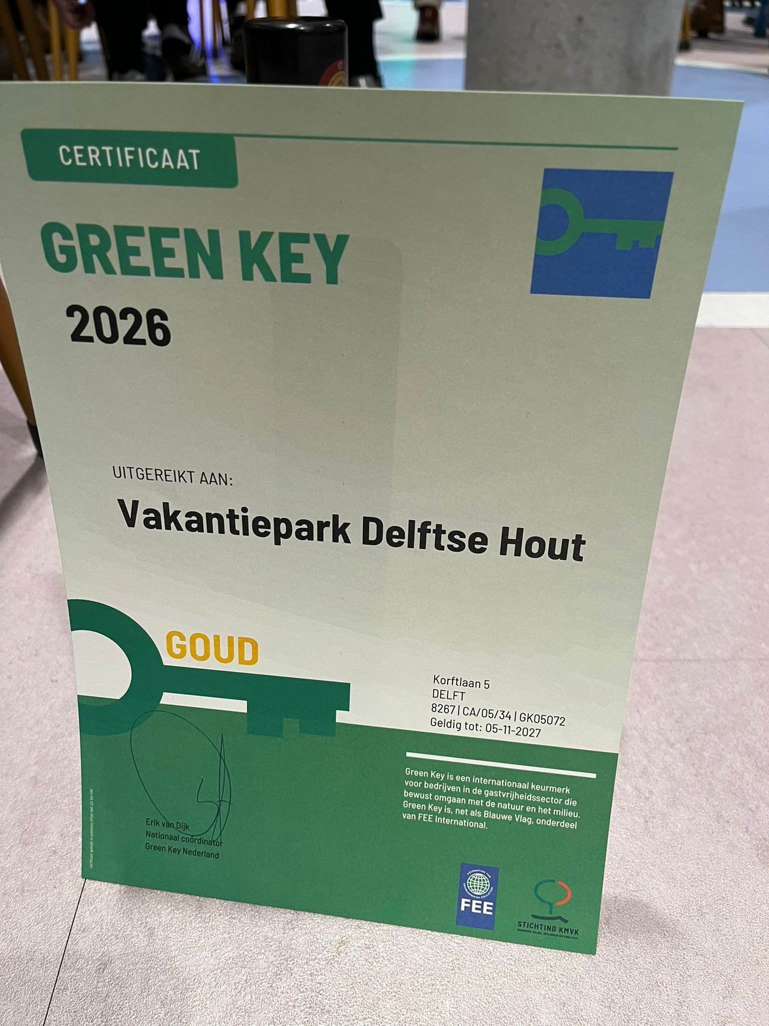 2026 02 11 green key certificaat ontvangen delftse hout 6