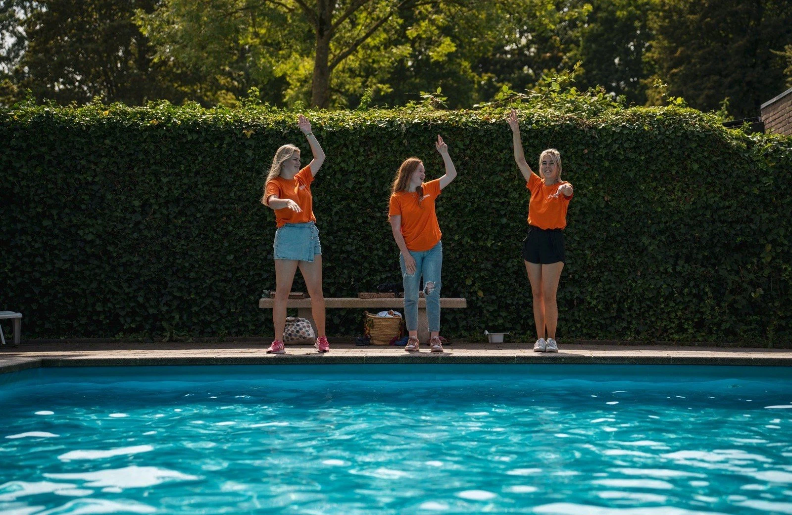 Zwembad op camping in delft